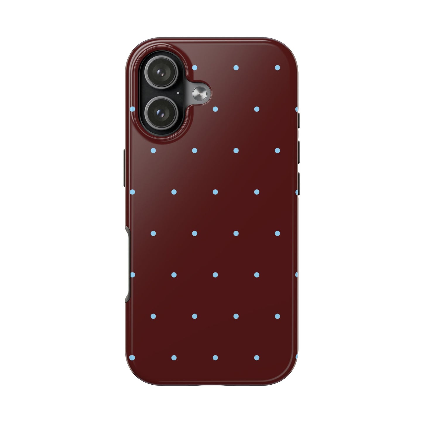 Burgundy & Blue Polka Phone Case