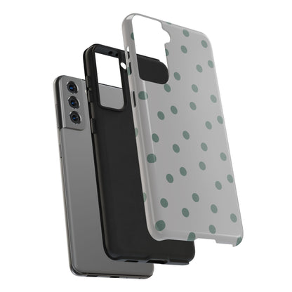 Gray & Green Polka Phone Case