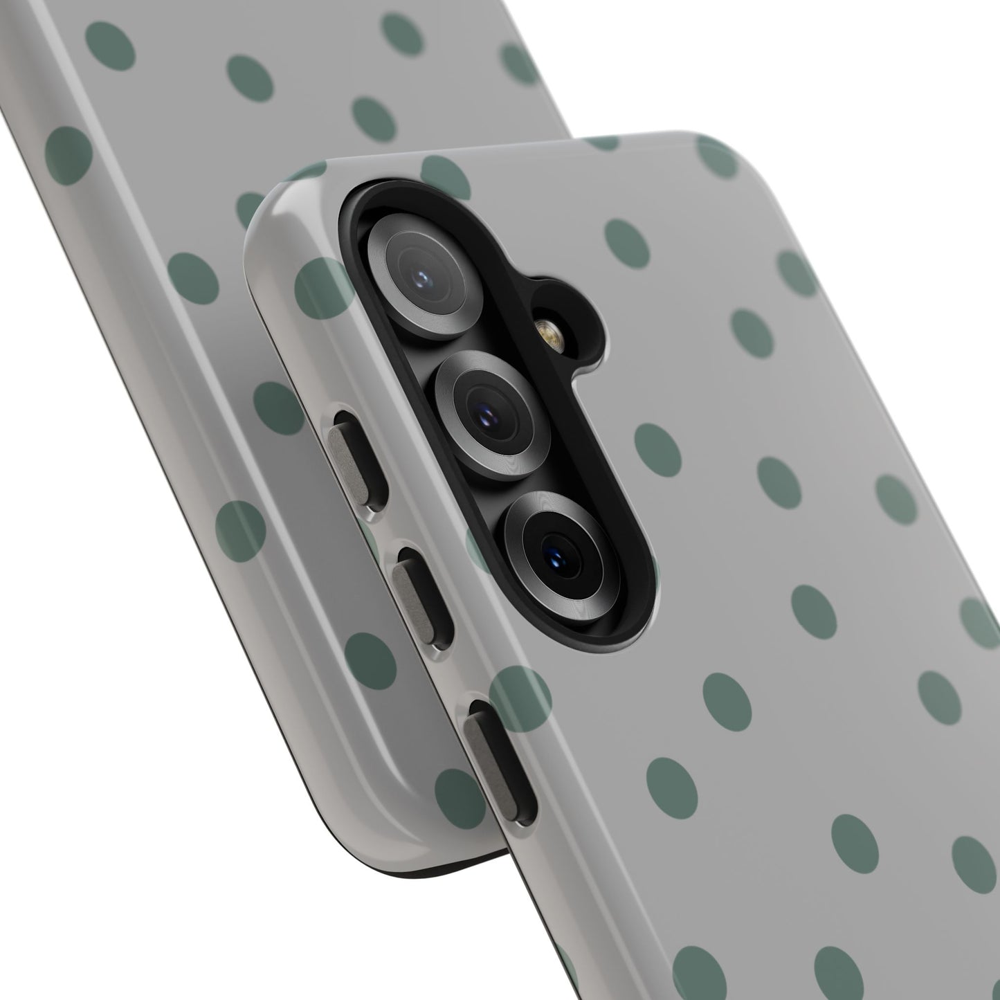 Gray & Green Polka Phone Case