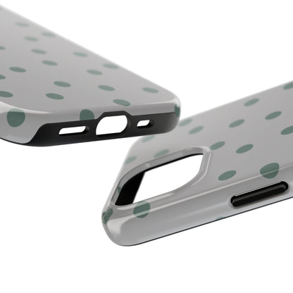 Gray & Green Polka Phone Case