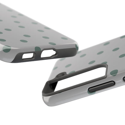 Gray & Green Polka Phone Case