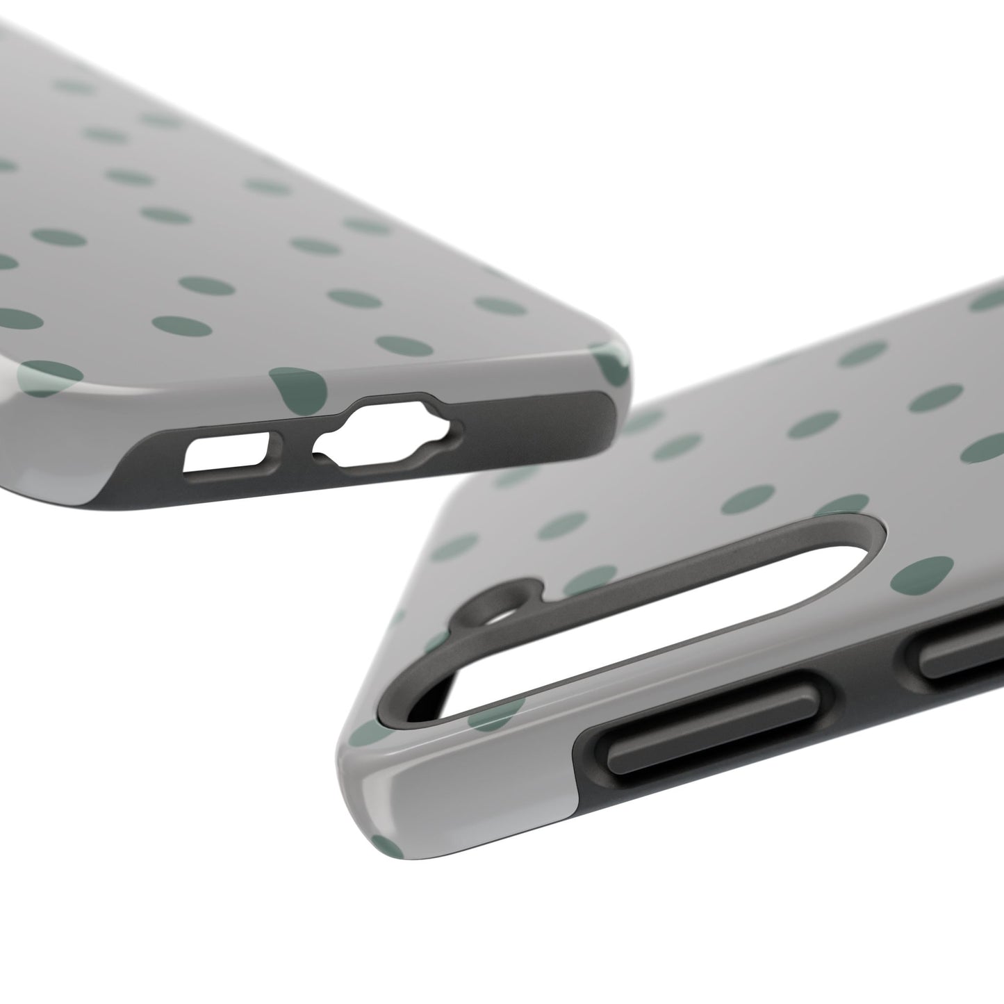 Gray & Green Polka Phone Case