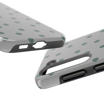 Gray & Green Polka Phone Case