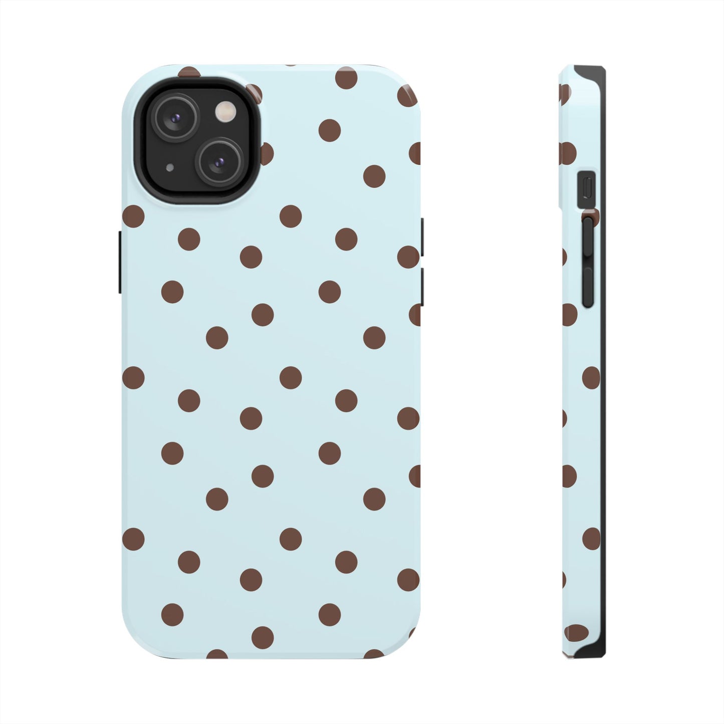 Blue & Brown Polka Phone Case