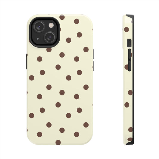 Yellow & Brown Polka Phone Case