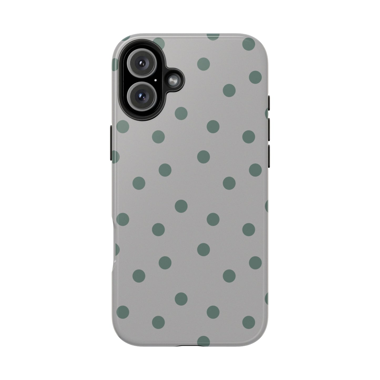 Gray & Green Polka Phone Case