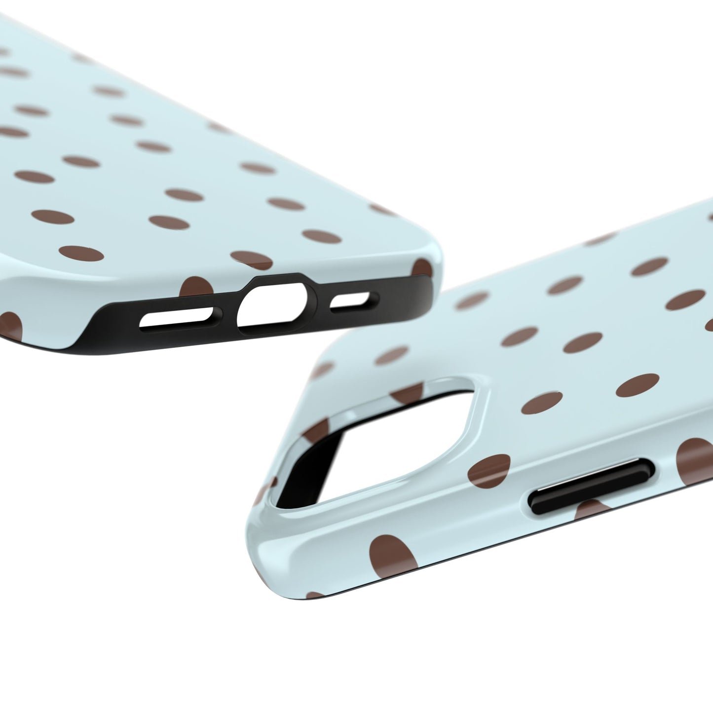 Blue & Brown Polka Phone Case