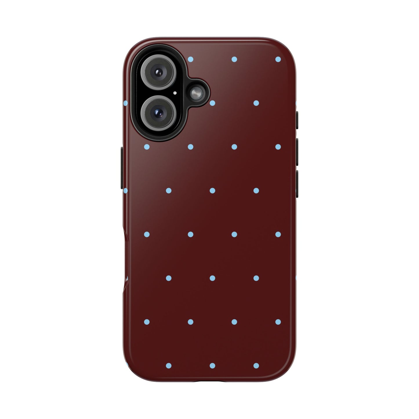 Burgundy & Blue Polka Phone Case