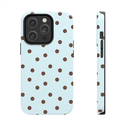 Blue & Brown Polka Phone Case