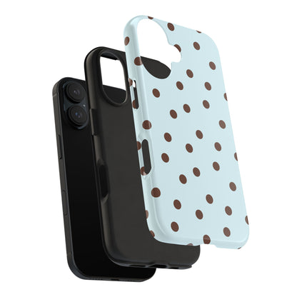 Blue & Brown Polka Phone Case