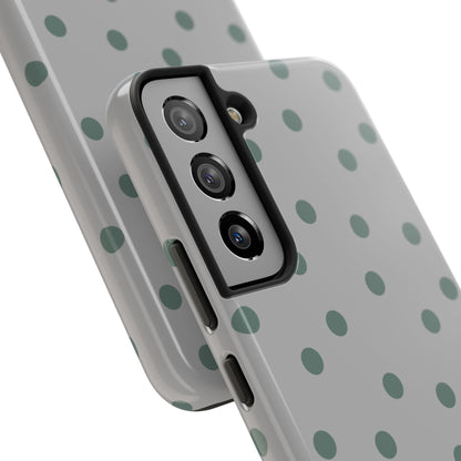Gray & Green Polka Phone Case