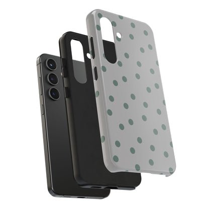 Gray & Green Polka Phone Case