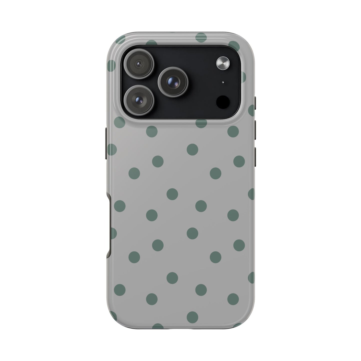 Gray & Green Polka Phone Case