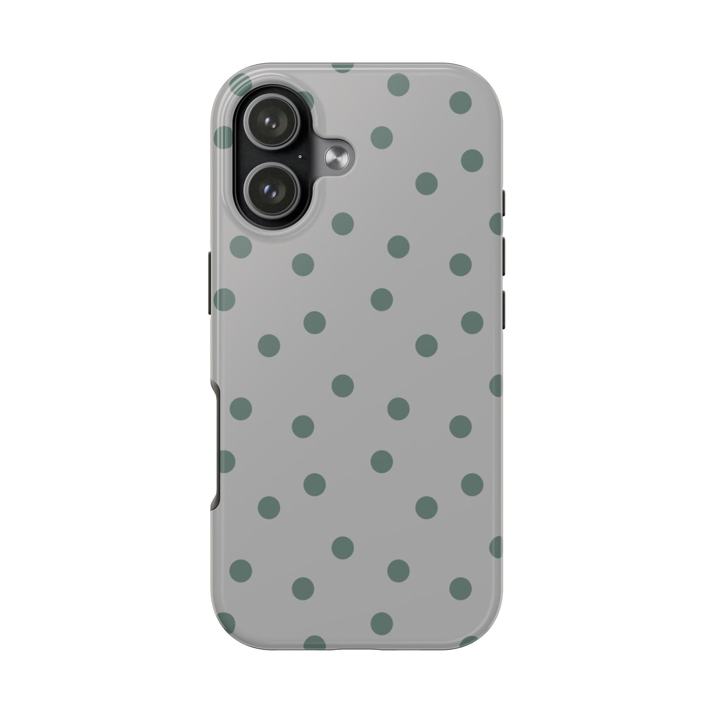 Gray & Green Polka Phone Case