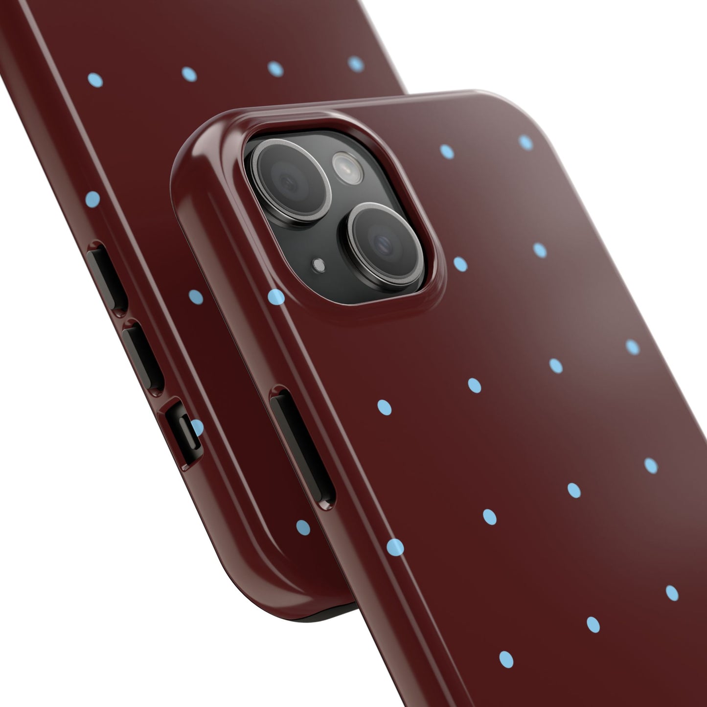 Burgundy & Blue Polka Phone Case