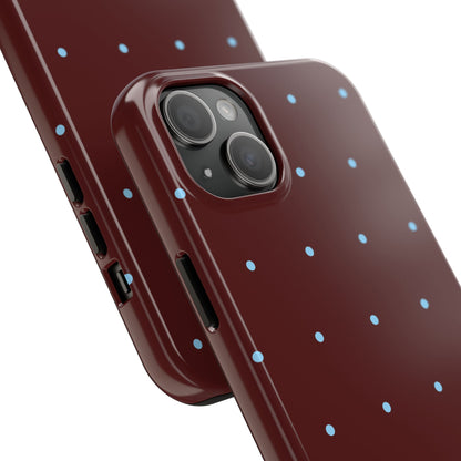 Burgundy & Blue Polka Phone Case