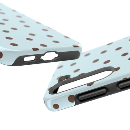 Blue & Brown Polka Phone Case