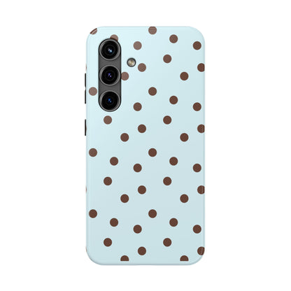 Blue & Brown Polka Phone Case