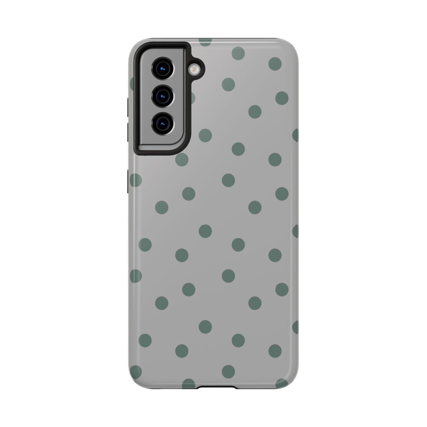 Gray & Green Polka Phone Case