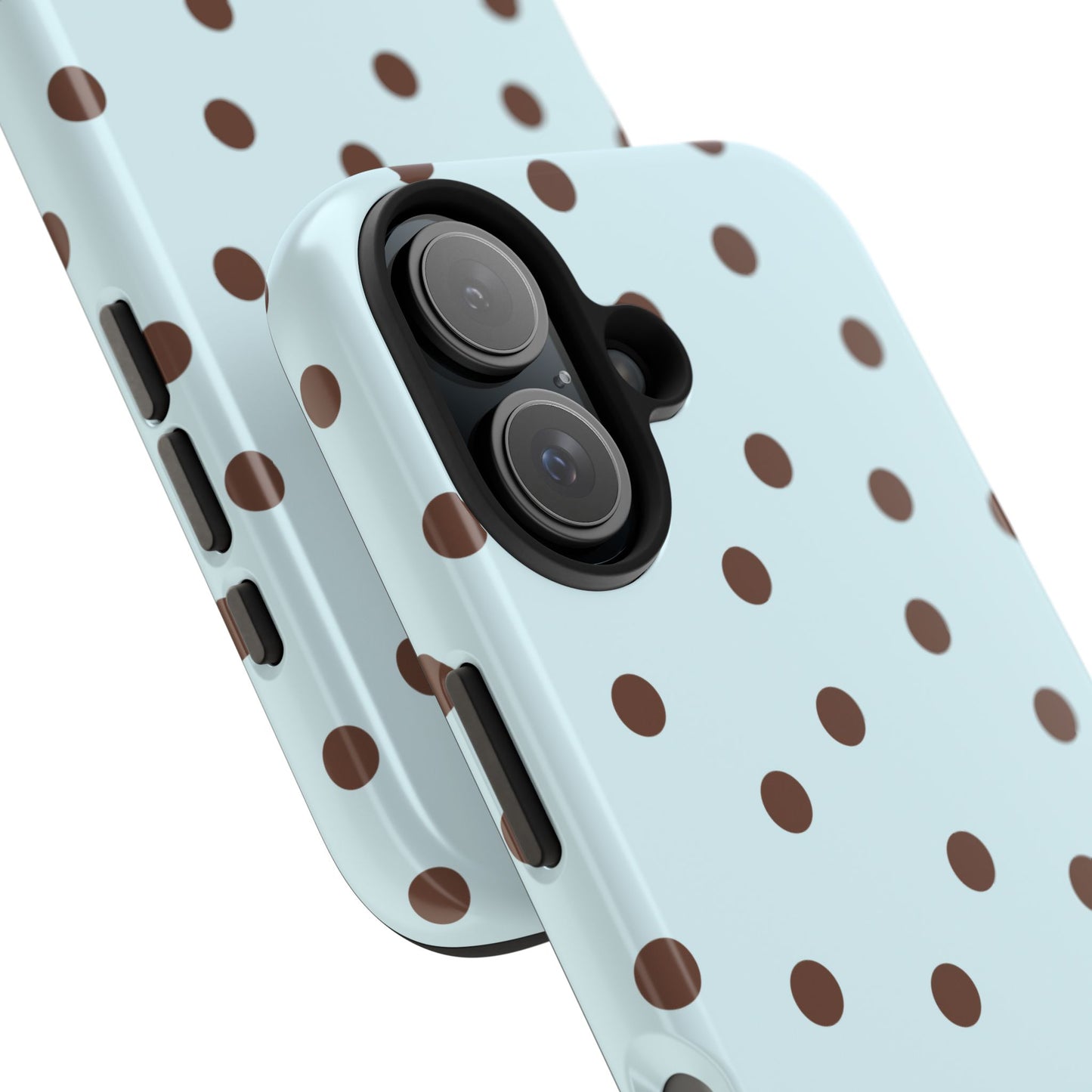 Blue & Brown Polka Phone Case