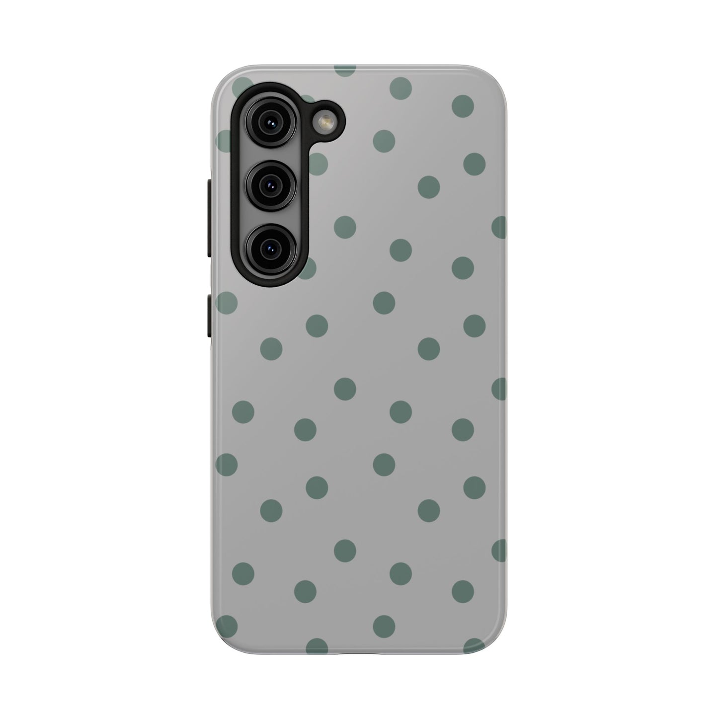 Gray & Green Polka Phone Case