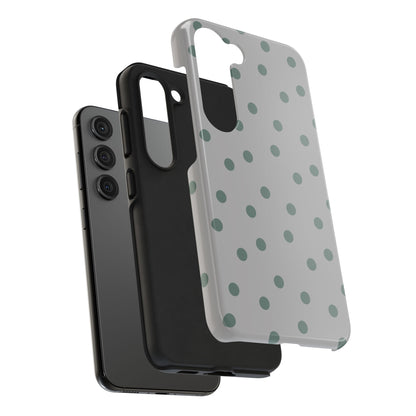 Gray & Green Polka Phone Case