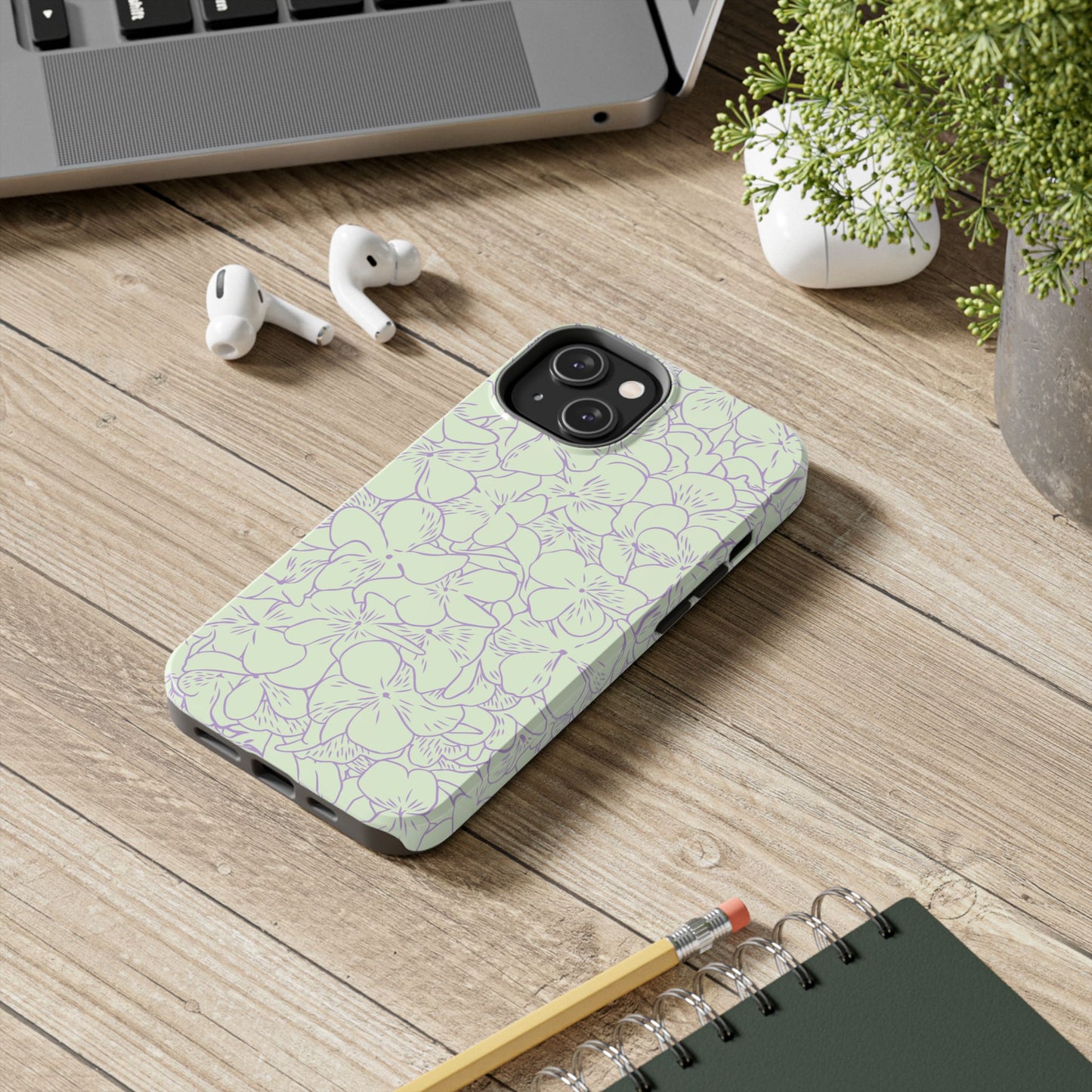 Green & Lavender Floral Phone Case