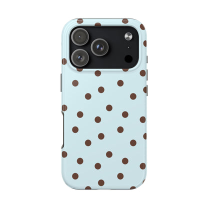 Blue & Brown Polka Phone Case