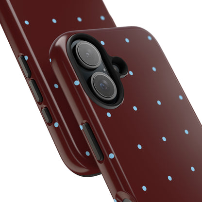 Burgundy & Blue Polka Phone Case