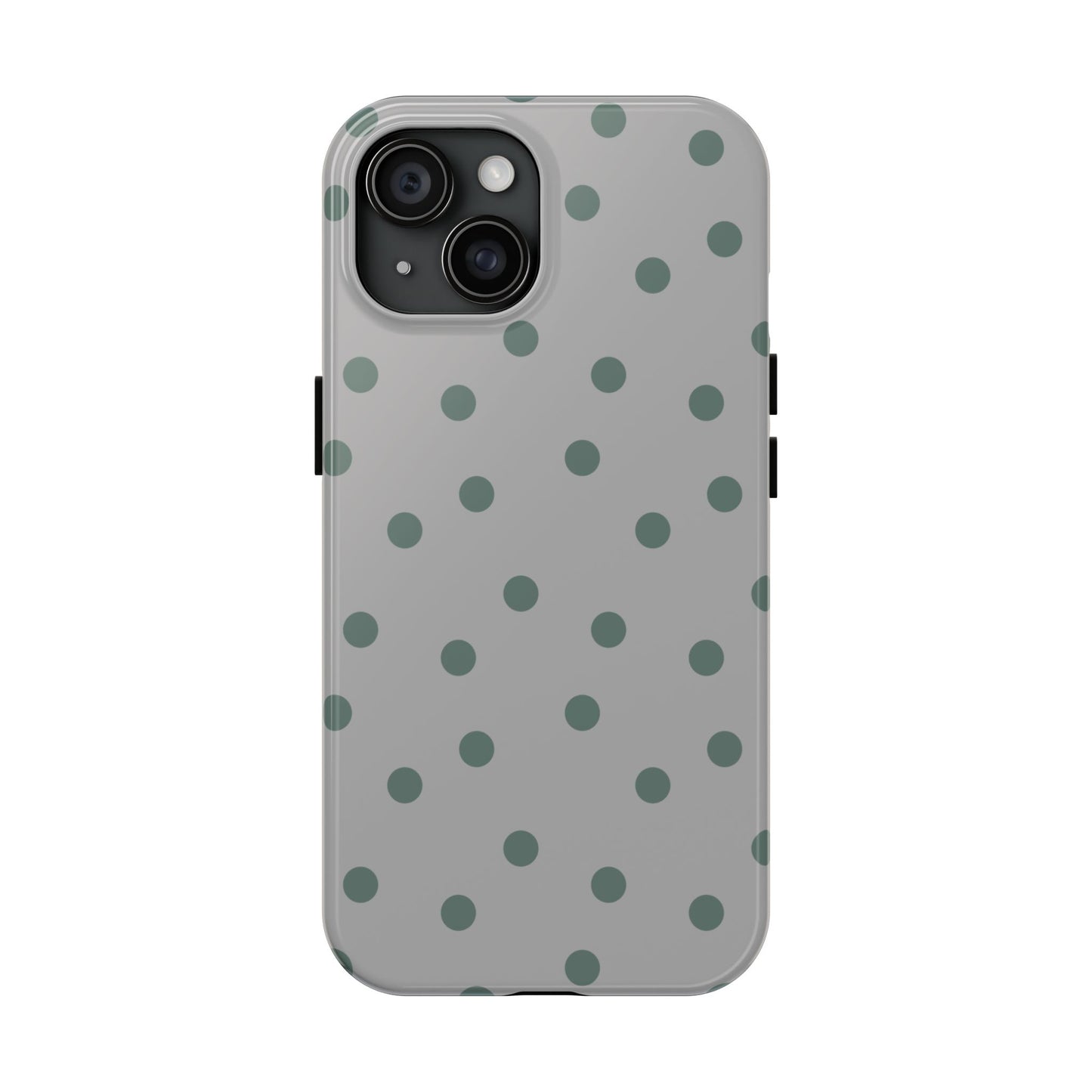 Gray & Green Polka Phone Case