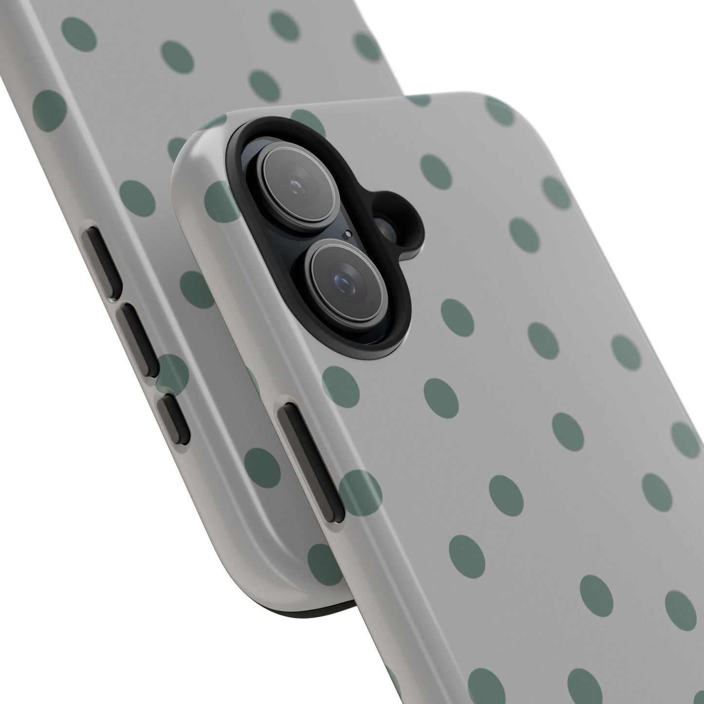 Gray & Green Polka Phone Case