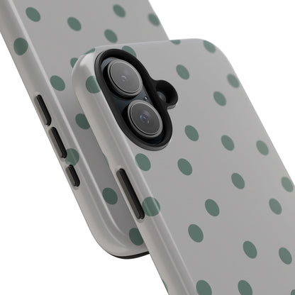Gray & Green Polka Phone Case