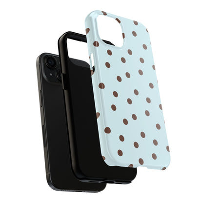 Blue & Brown Polka Phone Case