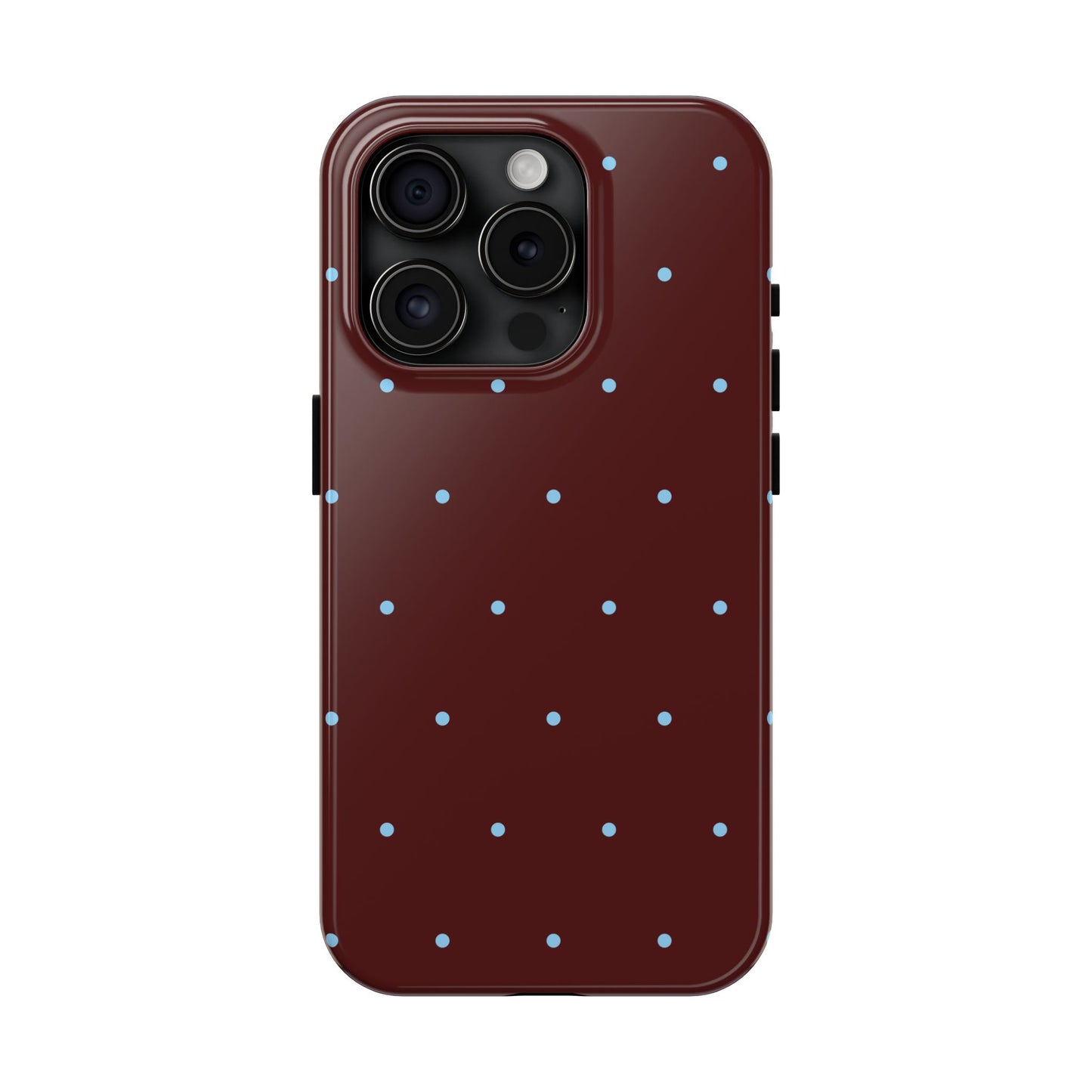 Burgundy & Blue Polka Phone Case