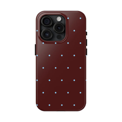 Burgundy & Blue Polka Phone Case