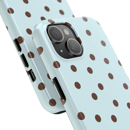 Blue & Brown Polka Phone Case