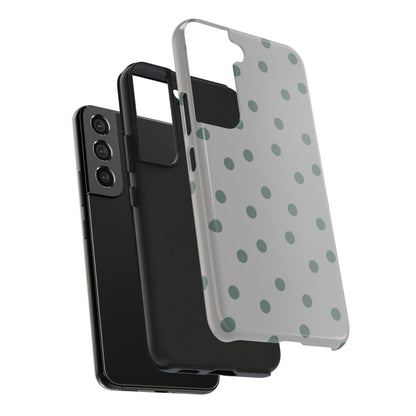 Gray & Green Polka Phone Case