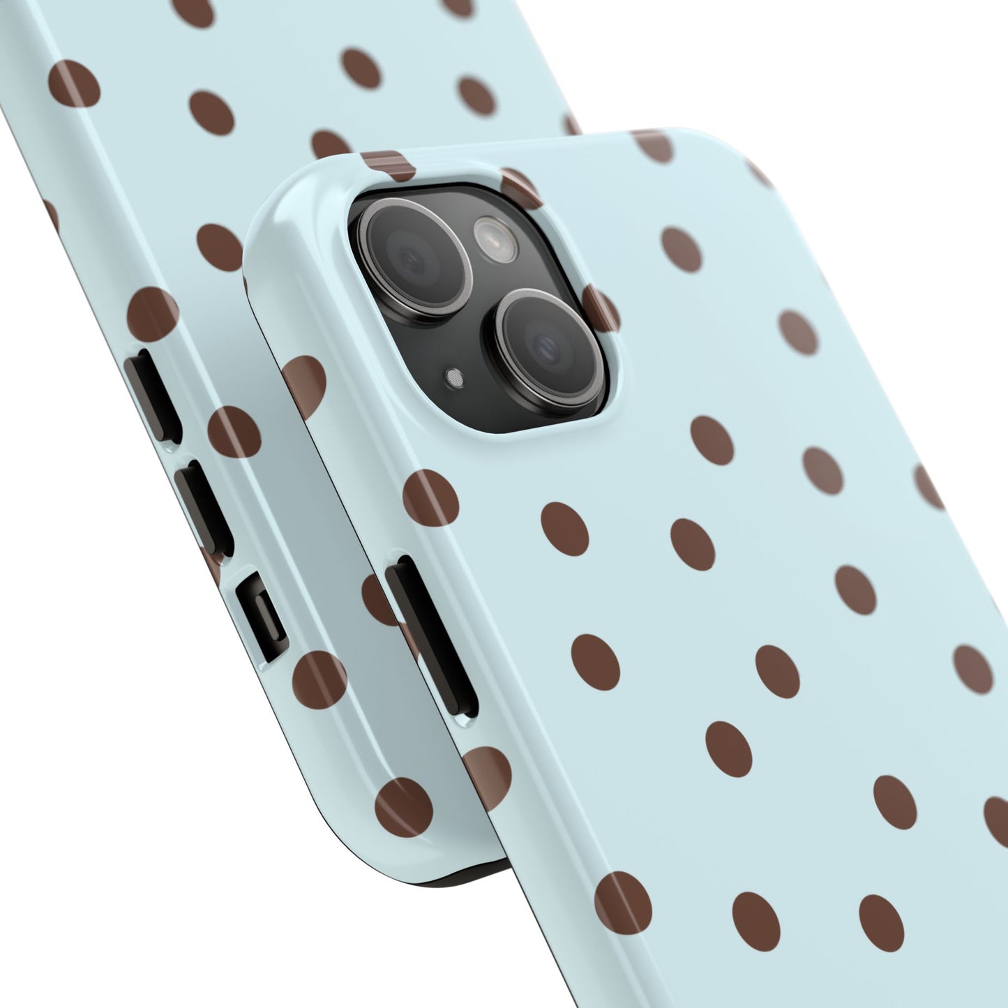 Blue & Brown Polka Phone Case