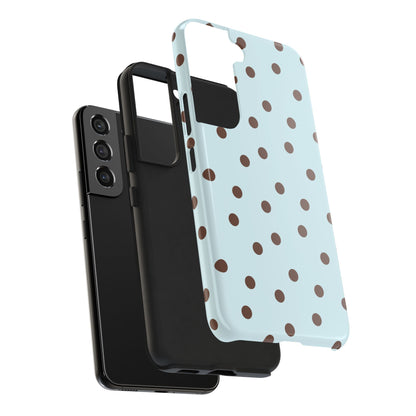 Blue & Brown Polka Phone Case