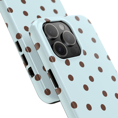 Blue & Brown Polka Phone Case