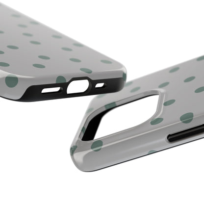 Gray & Green Polka Phone Case