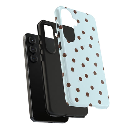 Blue & Brown Polka Phone Case