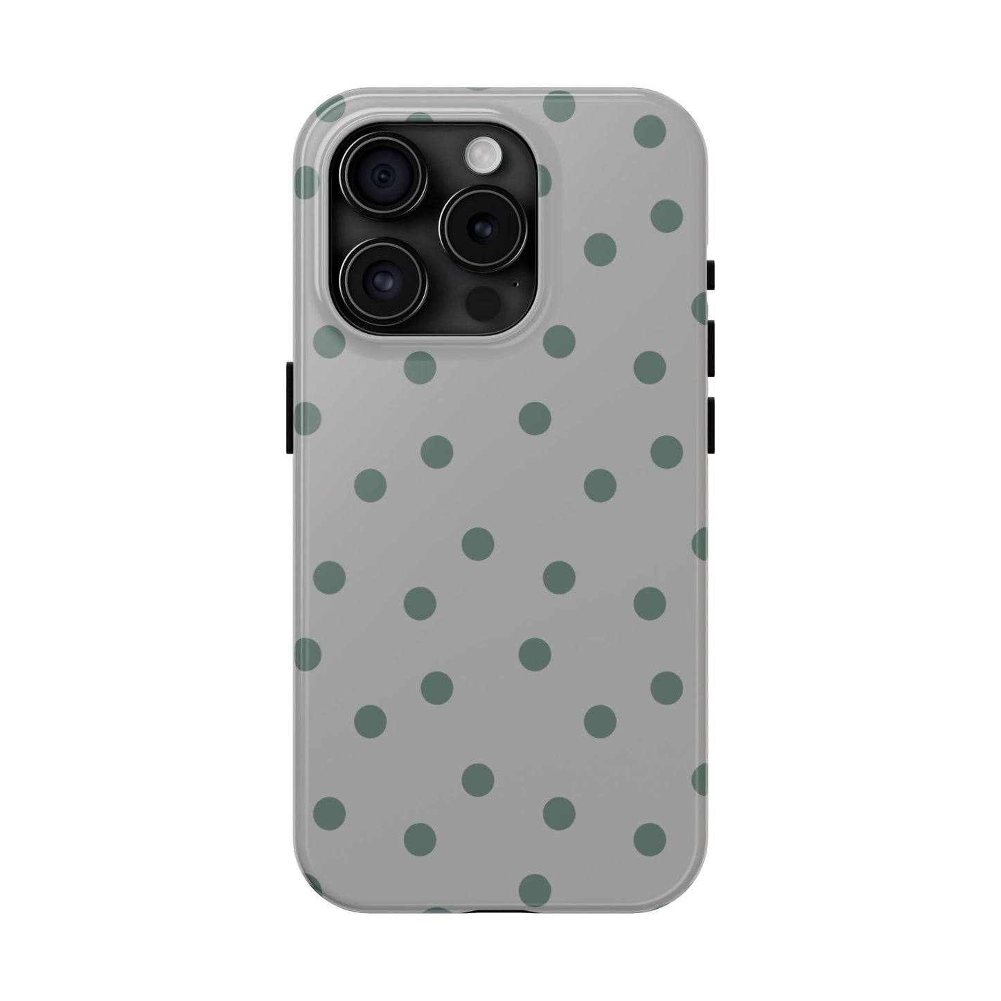 Gray & Green Polka Phone Case