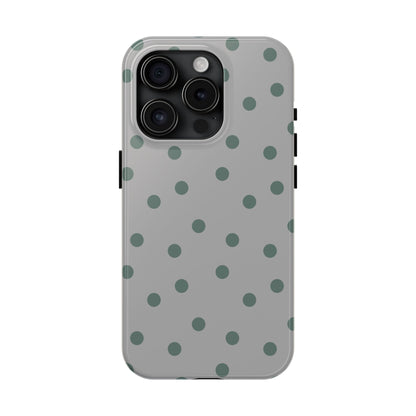 Gray & Green Polka Phone Case