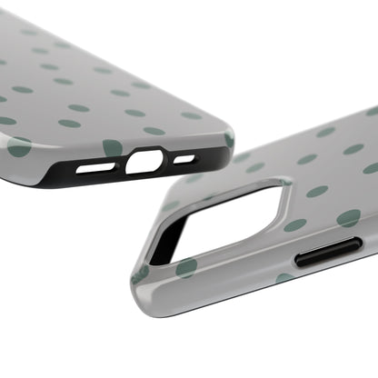 Gray & Green Polka Phone Case