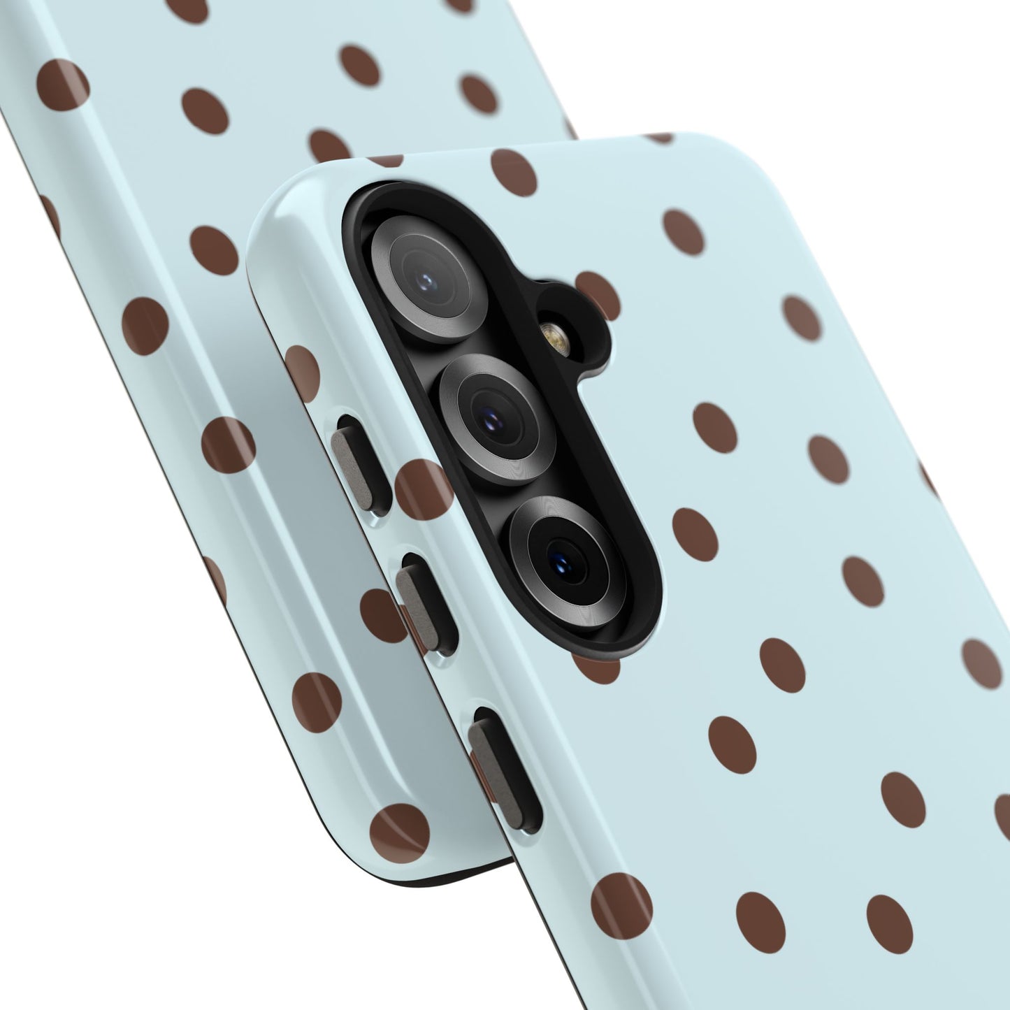 Blue & Brown Polka Phone Case