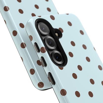 Blue & Brown Polka Phone Case