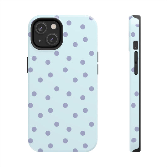 Blue & Lavender Polka Phone Case