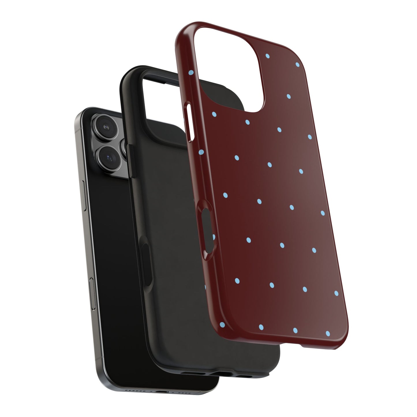 Burgundy & Blue Polka Phone Case