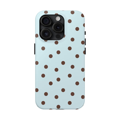 Blue & Brown Polka Phone Case